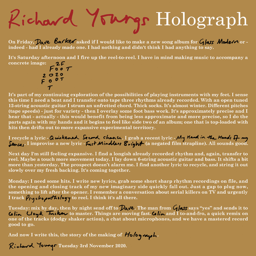 Richard Youngs — „Holograph“ (April 2, 2021)