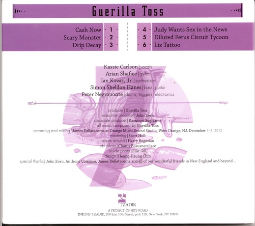 Guerilla Toss 2013 (back booklet, credits)