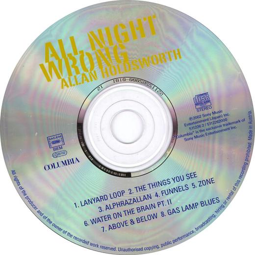 Allan Holdsworth - All Night Wrong (May 5, 2002) Live / CD Allan Holdsworth - All Night Wrong (May 5, 2002) Live / CD