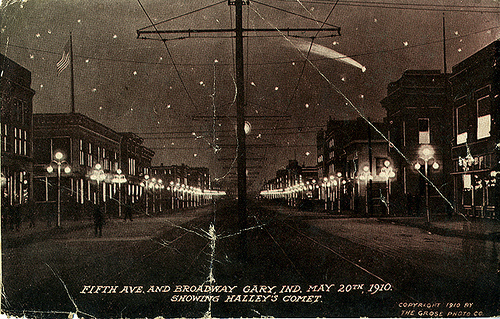 Fifth Avenue and Broadway Avenue Showing Halley's Comet Gary, In