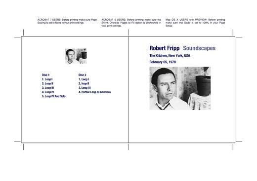 ROBERT FRIPP — THE KITCHEN (New York, NY) — 05 FEB 1978
