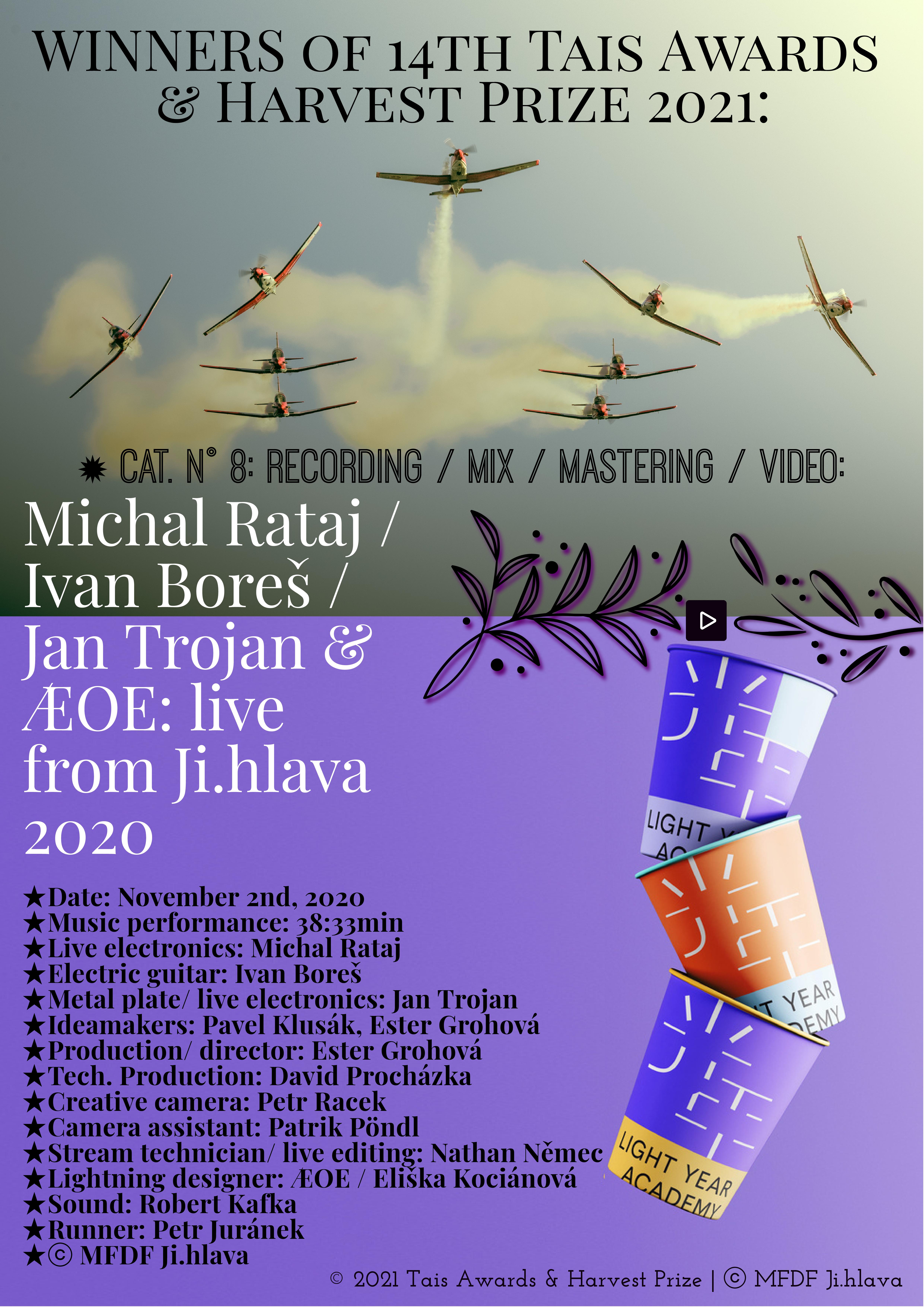 ✹ Cat. N° 8 Recording Mix Mastering Video. Michal Rataj,Ivan Boreš, Jan Trojan & ÆOE live from Ji.hlava 2020 ✹ Cat. N° 8 Recording Mix Mastering Video. Michal Rataj,Ivan Boreš, Jan Trojan & ÆOE live from Ji.hlava 2020