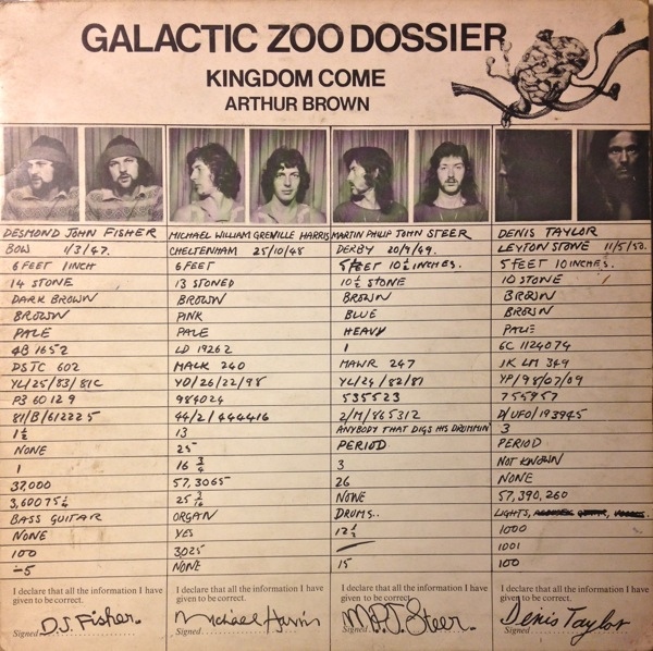Arthur Brown's Kingdom Come — Galactic Zoo Dossier (1971) [Reissue 22 Feb 2010]